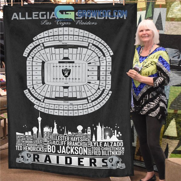 Las Vegas Raiders Allegiant Stadium Legends Fleece Blanket Quilt