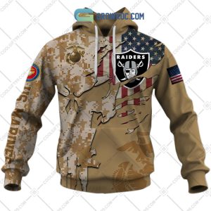 Las Vegas Raiders Marine Camo Veteran Personalized Hoodie Shirts