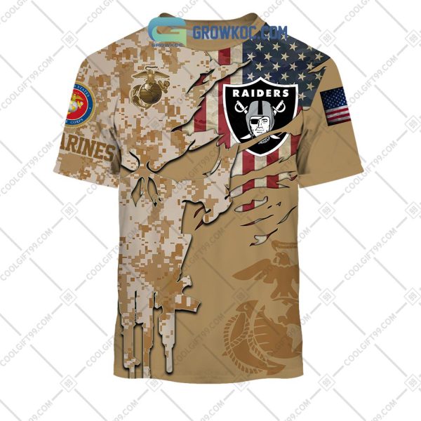 Las Vegas Raiders Marine Camo Veteran Personalized Hoodie Shirts