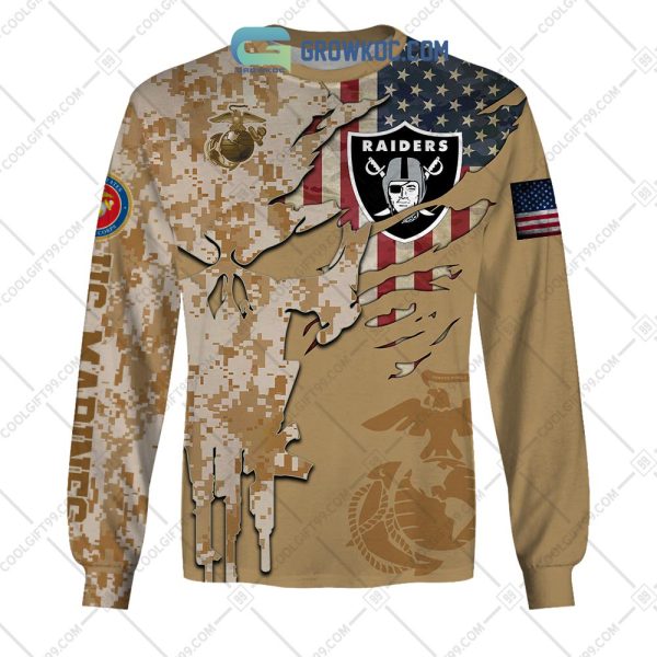 Las Vegas Raiders Marine Camo Veteran Personalized Hoodie Shirts