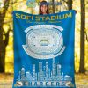 Los Angeles Rams SoFi Stadium Legends Fleece Blanket Quilt