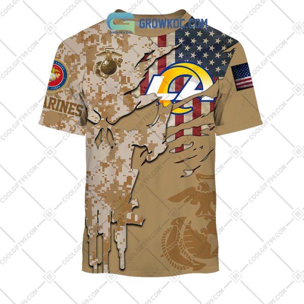 Los Angeles Rams Marine Camo Veteran Personalized Hoodie Shirts