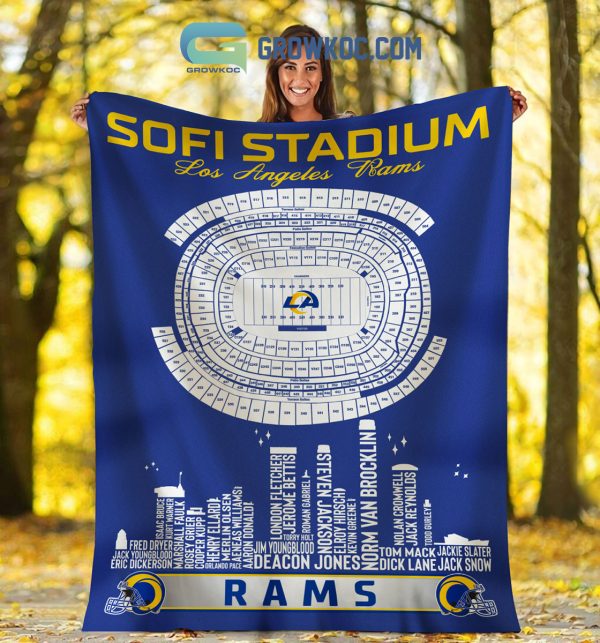 Los Angeles Rams SoFi Stadium Legends Fleece Blanket Quilt