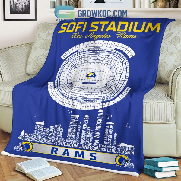 Los Angeles Rams SoFi Stadium Legends Fleece Blanket Quilt