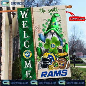 Los Angeles Rams St. Patrick’s Day Shamrock Personalized Garden Flag