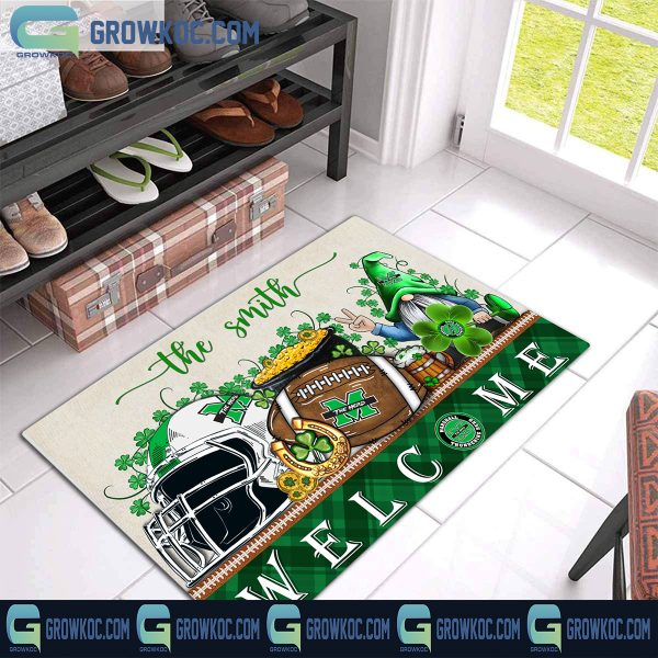 Marshall Thundering Herd St. Patrick’s Day Shamrock Personalized Doormat