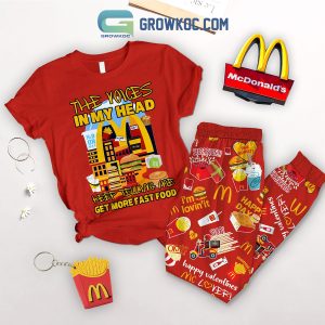 McDonald Ger More Fast Food Fleece Pajamas Set