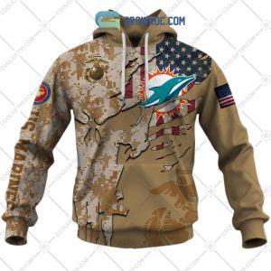 Miami Dolphins Marine Camo Veteran Personalized Hoodie Shirts