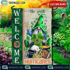 Miami Hurricanes St. Patrick’s Day Shamrock Personalized Garden Flag