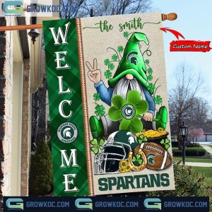 Michigan State Spartans St. Patrick’s Day Shamrock Personalized Garden Flag