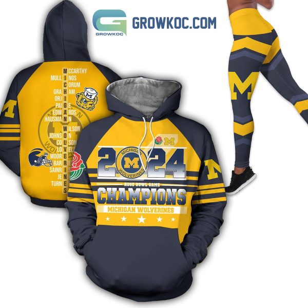 Michigan Wolverines 2024 Rose Bowl Game Champions Hoodie Leggings Set