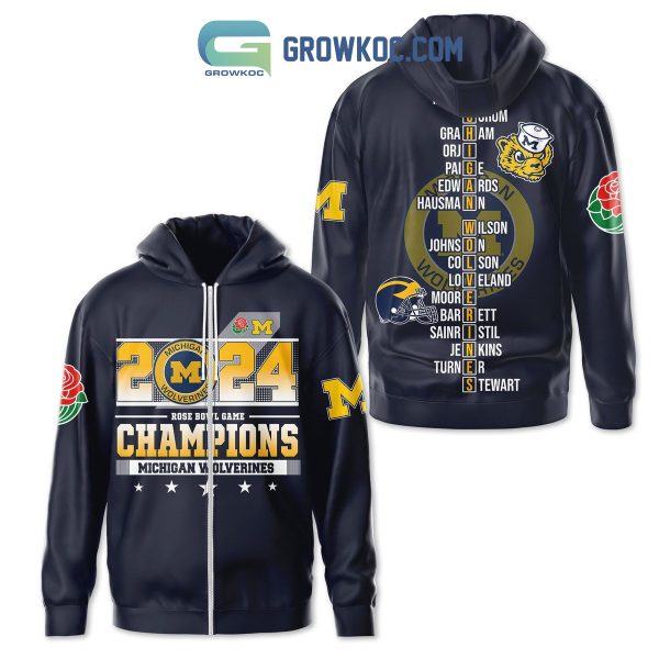 Michigan Wolverines 2024 Rose Bowl Game Champions Hoodie T Shirt