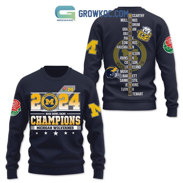 Michigan Wolverines 2024 Rose Bowl Game Champions Hoodie T Shirt