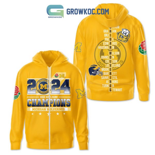 Michigan Wolverines 2024 Rose Bowl Game Champions Hoodie T Shirt