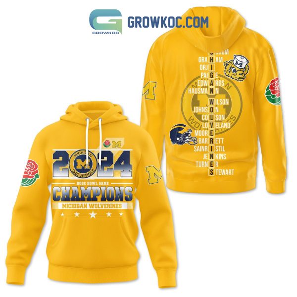 Michigan Wolverines 2024 Rose Bowl Game Champions Hoodie T Shirt