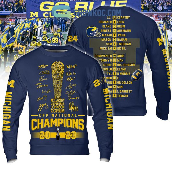 Michigan Wolverines CFP National Champions 2023 Navy Hoodie Shirts