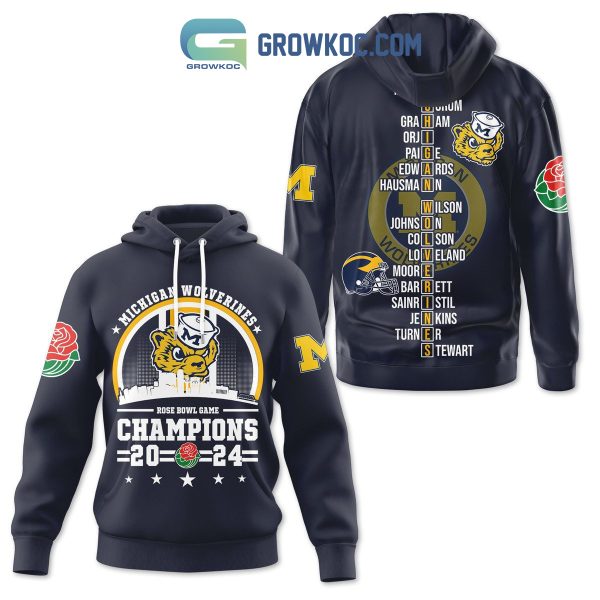 Michigan Wolverines Champions 2024 Rose Bowl Game Hoodie T Shirt