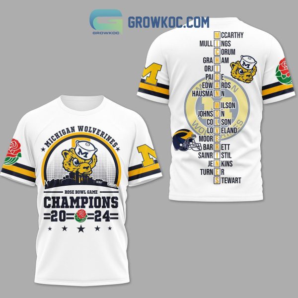 Michigan Wolverines Champions 2024 Rose Bowl Game Hoodie T Shirt