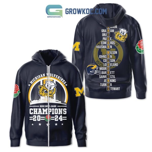 Michigan Wolverines Champions 2024 Rose Bowl Game Hoodie T Shirt