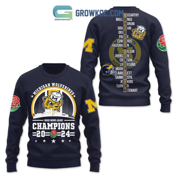 Michigan Wolverines Champions 2024 Rose Bowl Game Hoodie T Shirt