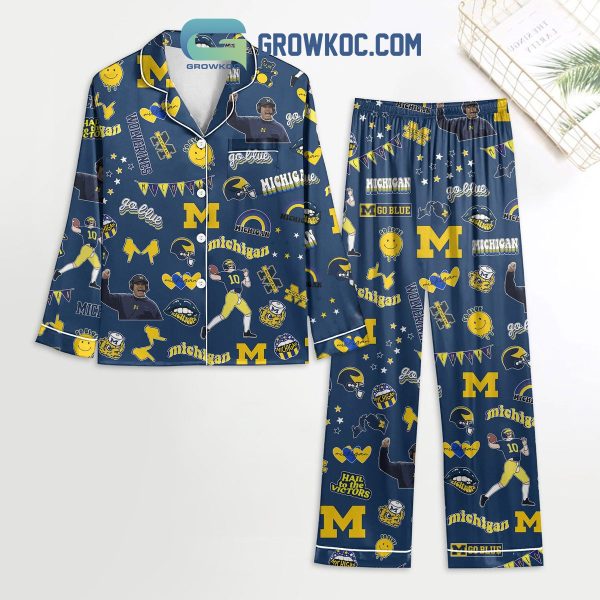 Michigan Wolverines Go Blue Polyester Pajamas Set