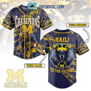 Michigan Wolverines Hail To The Victors Fan Personalized Baseball Jersey