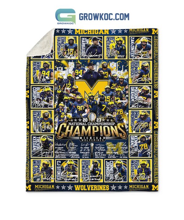 Michigan Wolverines NCAA National Champions 2023 Go Blue Fleece Blanket Quilt