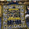 Michigan Wolverines NCAA National Champions 2023 Go Blue Fleece Blanket Quilt
