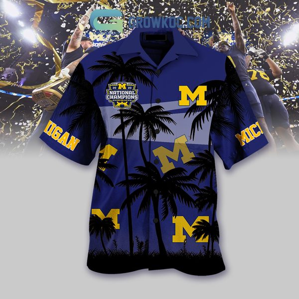 Michigan Wolverines National Champions 2023 Hawaii Shirts Navy