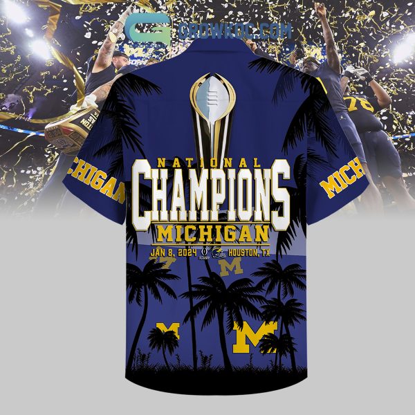 Michigan Wolverines National Champions 2023 Hawaii Shirts Navy