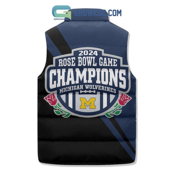 Michigan Wolverines Rose Bowl Game Champions 2024 Puffer Jacker