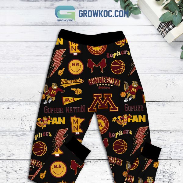 Minnesota Golden Gophers Girls Fleece Pajamas Set Long Sleeve