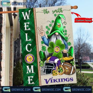 Minnesota Vikings St. Patrick’s Day Shamrock Personalized Garden Flag