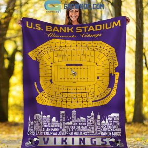 Minnesota Vikings U.S. Bank Stadium Legends Fleece Blanket Quilt