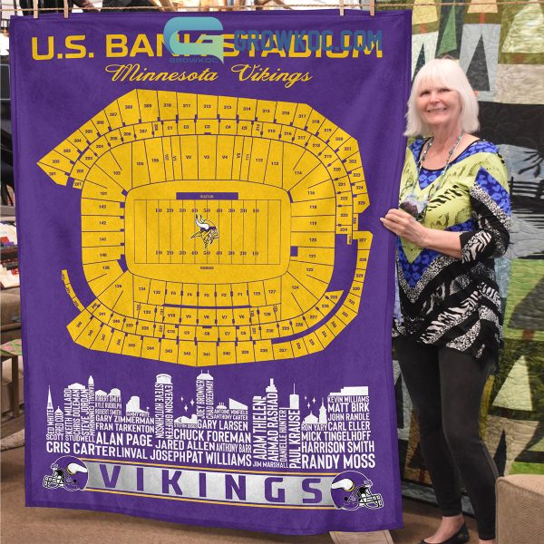 Minnesota Vikings U.S. Bank Stadium Legends Fleece Blanket Quilt