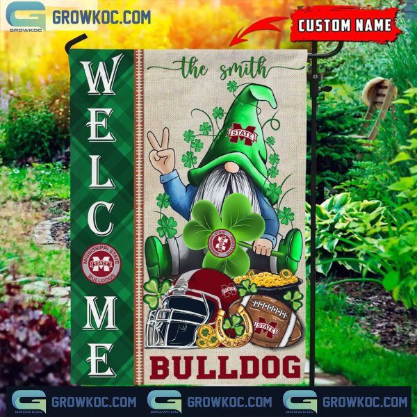 Mississippi State Bulldogs St. Patrick’s Day Shamrock Personalized Garden Flag