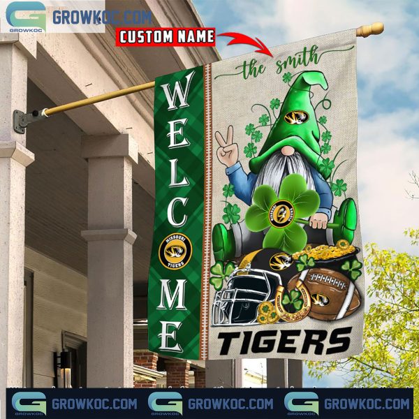Missouri Tigers St. Patrick’s Day Shamrock Personalized Garden Flag