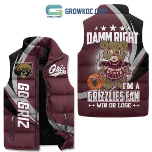 Montana Grizzlies Fan Win Or Lose Sleeveless Puffer Jacket