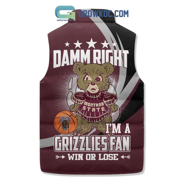 Montana Grizzlies Fan Win Or Lose Sleeveless Puffer Jacket