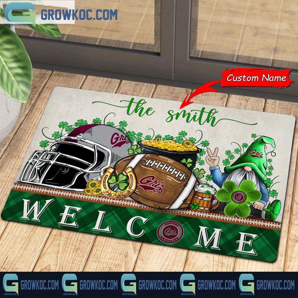 Montana Grizzlies St. Patrick’s Day Shamrock Personalized Doormat