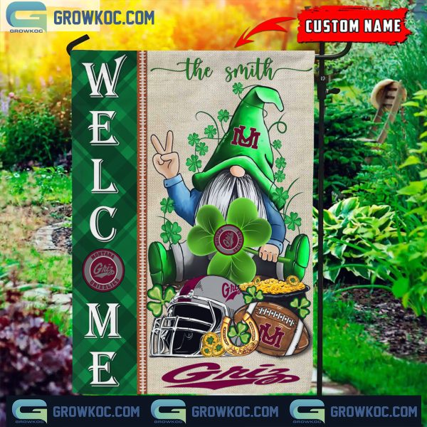 Montana Grizzlies St. Patrick’s Day Shamrock Personalized Garden Flag