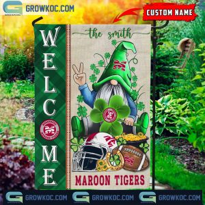 Morehouse Maroon Tigers St. Patrick’s Day Shamrock Personalized Doormat