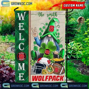 NC State Wolfpack St. Patrick’s Day Shamrock Personalized Garden Flag
