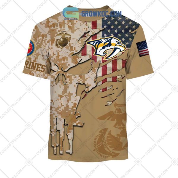 Nashville Predators Marine Corps Personalized Hoodie Shirts