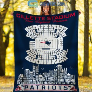 New England Patriots Gillette Stadium Legends Fleece Blanket Quilt