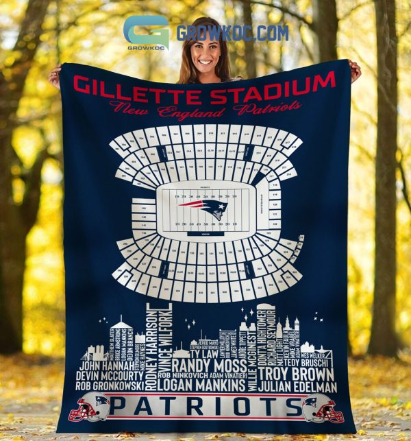 New England Patriots Gillette Stadium Legends Fleece Blanket Quilt