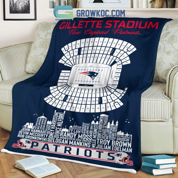 New England Patriots Gillette Stadium Legends Fleece Blanket Quilt