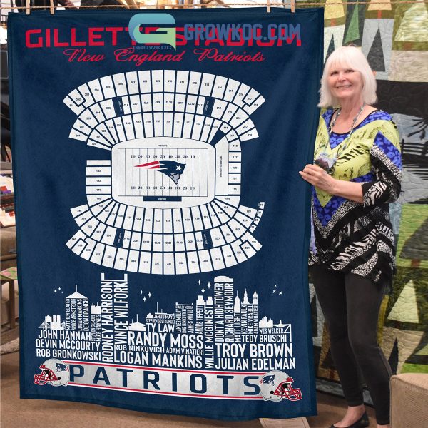 New England Patriots Gillette Stadium Legends Fleece Blanket Quilt