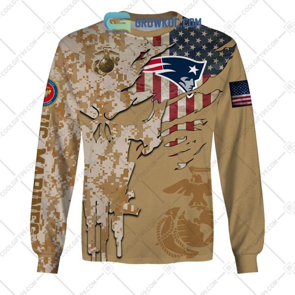 New England Patriots Marine Camo Veteran Personalized Hoodie Shirts