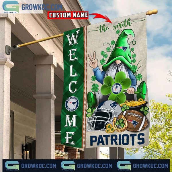 New England Patriots St. Patrick’s Day Shamrock Personalized Garden Flag